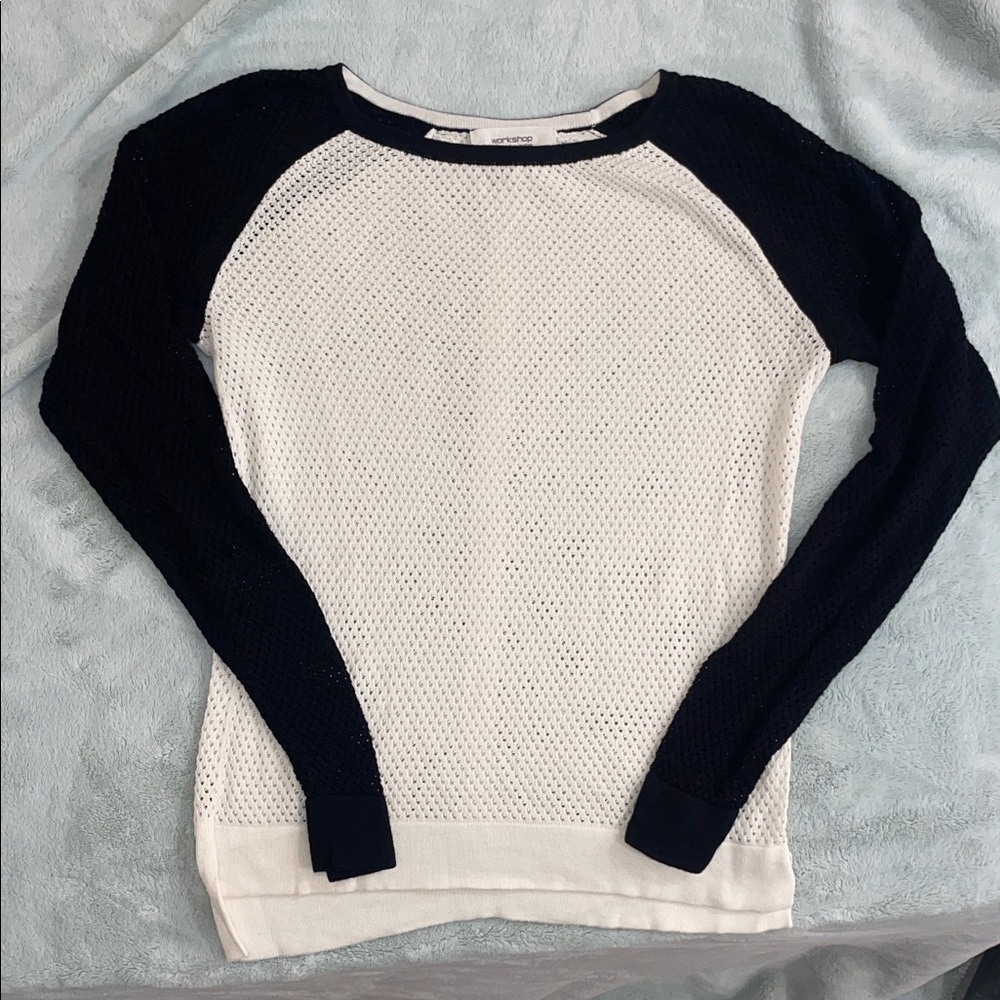 Women's White and Black Sweater